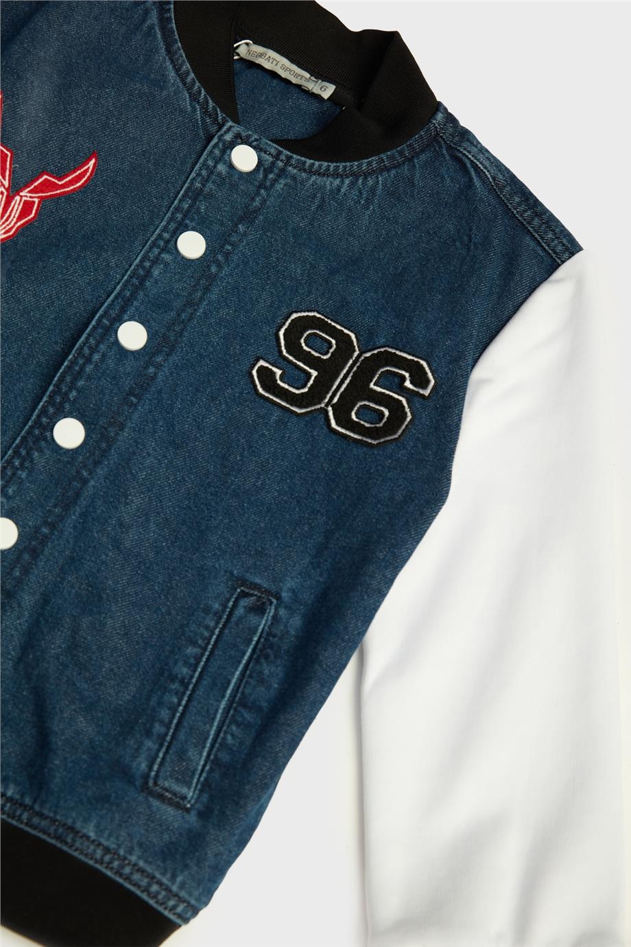 NBT Jeans Erkek Çocuk Denim Bomber Ceket görsel 7