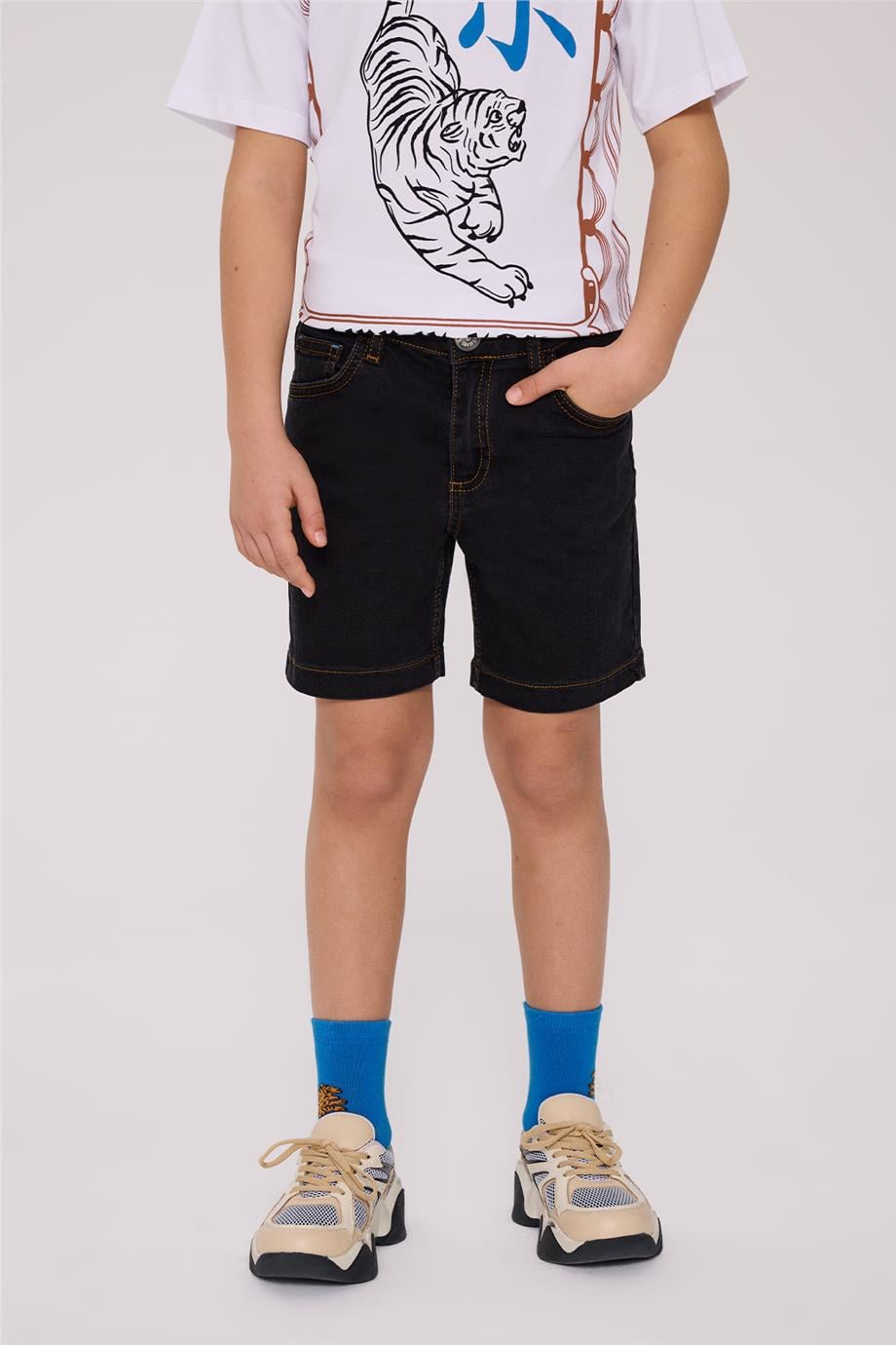 NBT Jeans Erkek Çocuk Koyu Denim Şort görsel 2