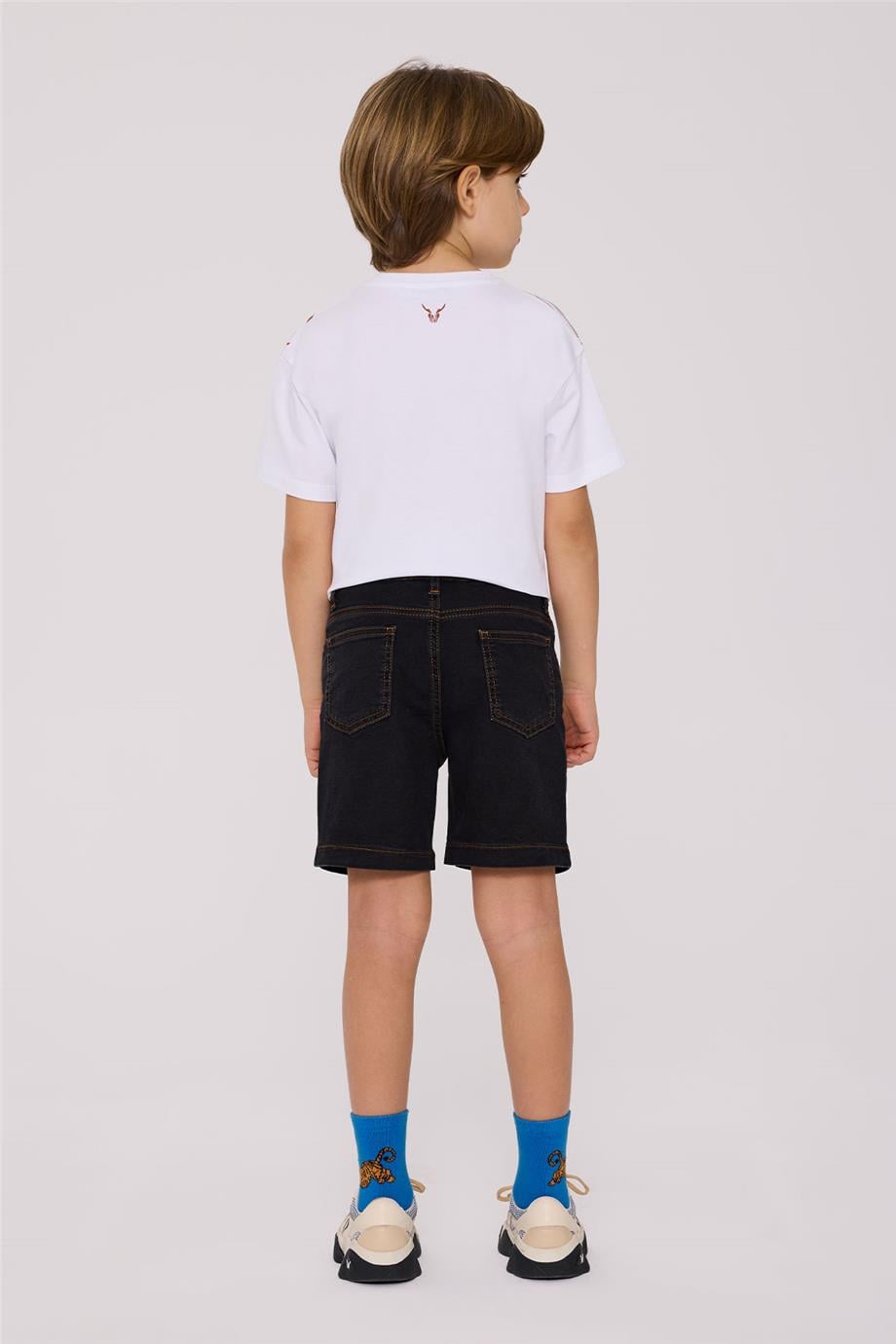NBT Jeans Erkek Çocuk Koyu Denim Şort görsel 4