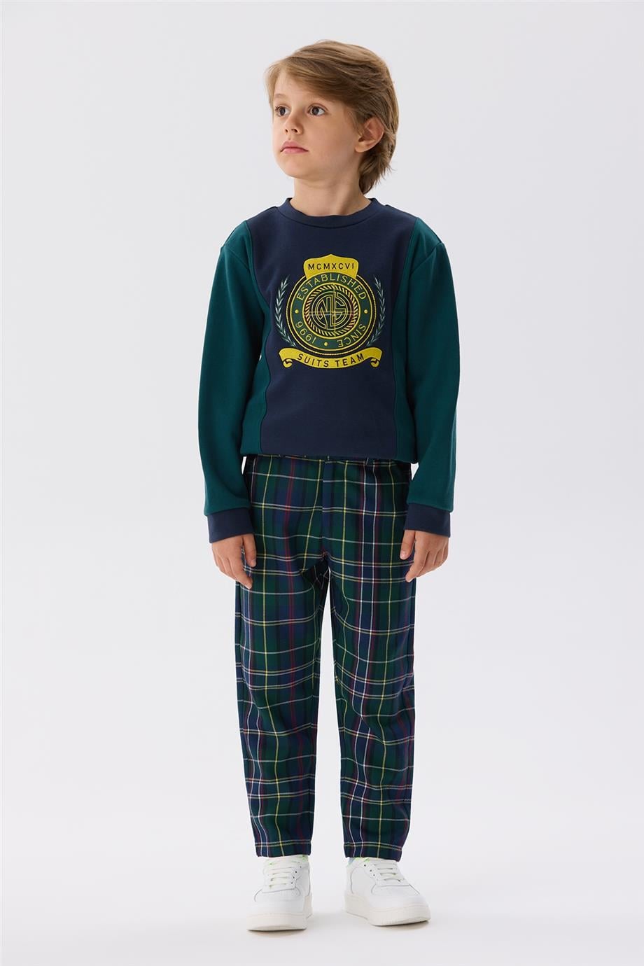 NBT Jeans Erkek Çocuk Ekose Desenli Pantolon