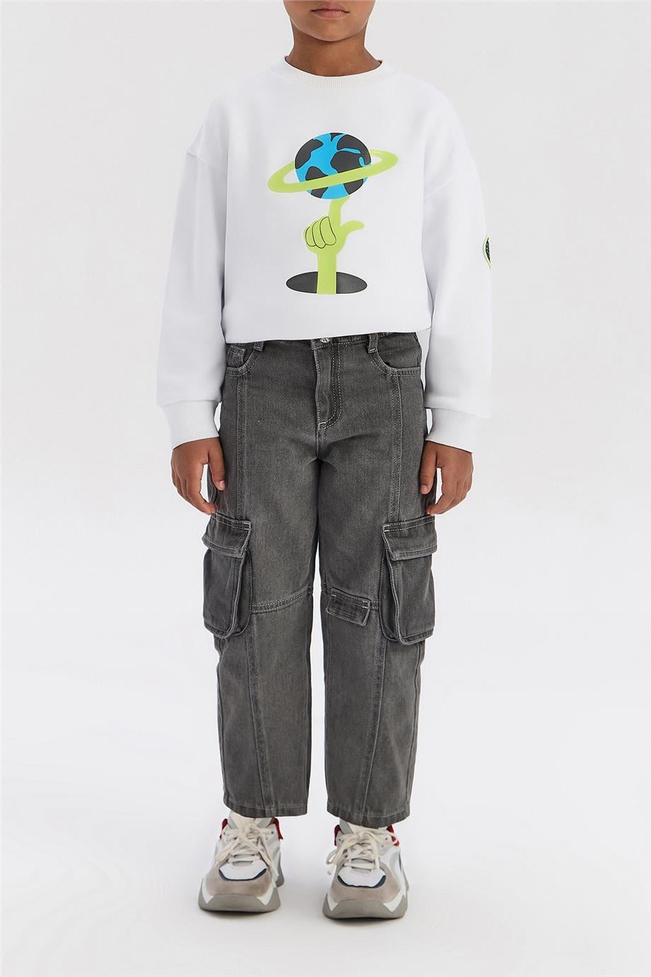 NBT Jeans Erkek Çocuk Gri Pantolon görsel 2