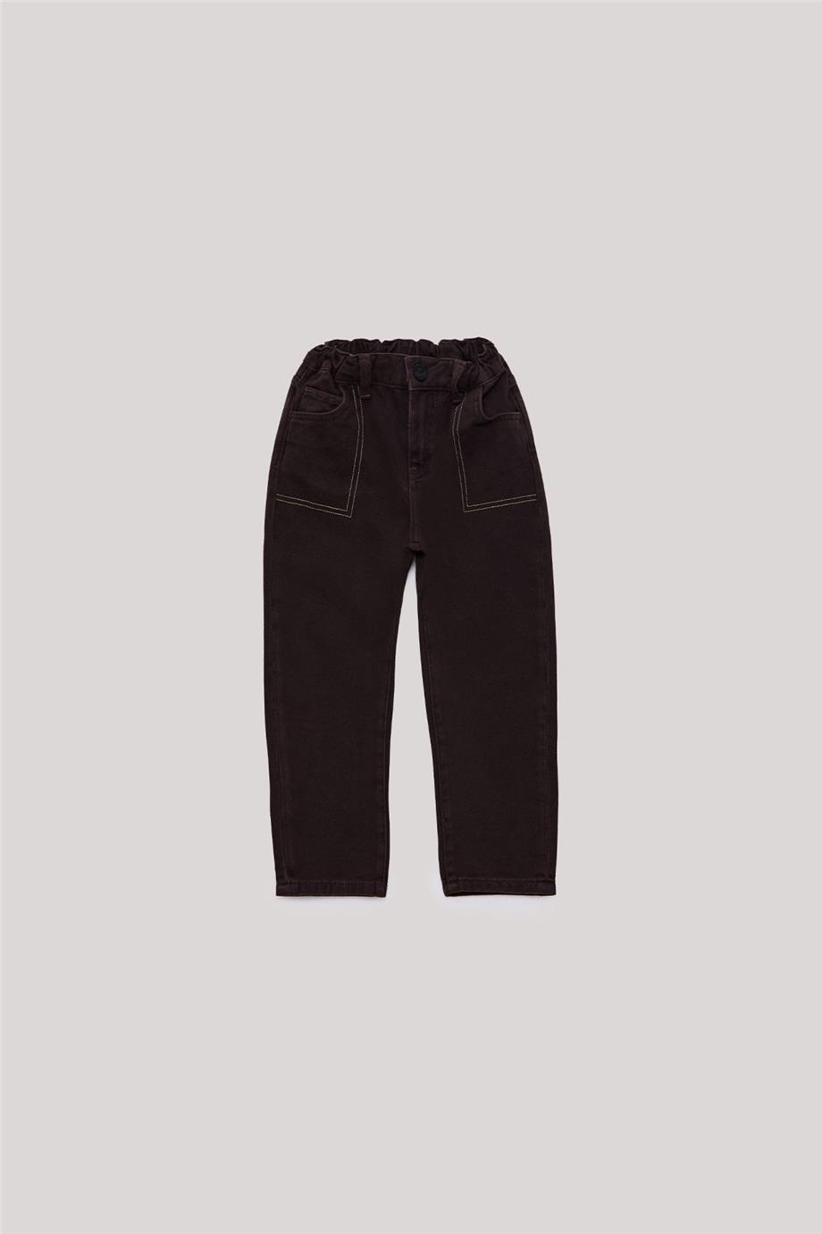 NBT Jeans Erkek Çocuk Cep Detaylı Kahverengi Pantolon görsel 5