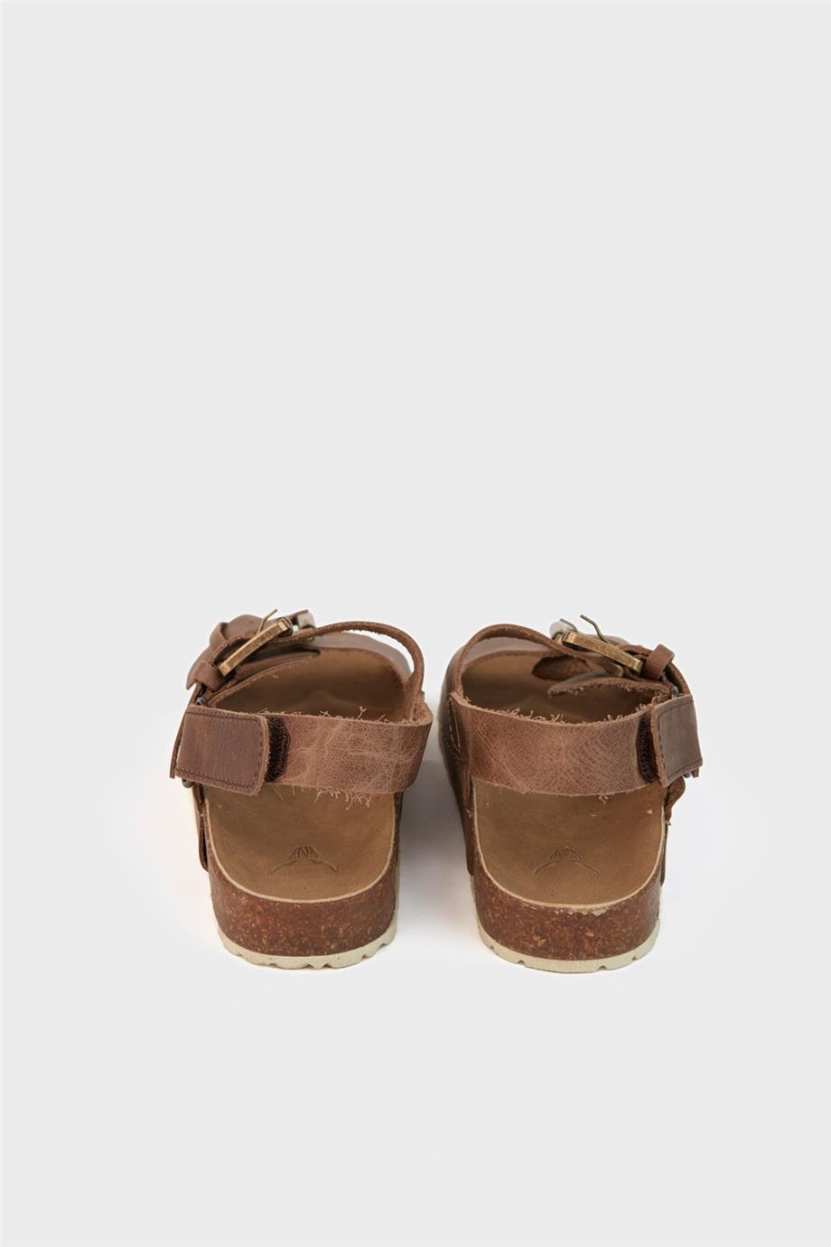 NBT Jeans Erkek Çocuk Kahverengi Deri Sandalet görsel 3