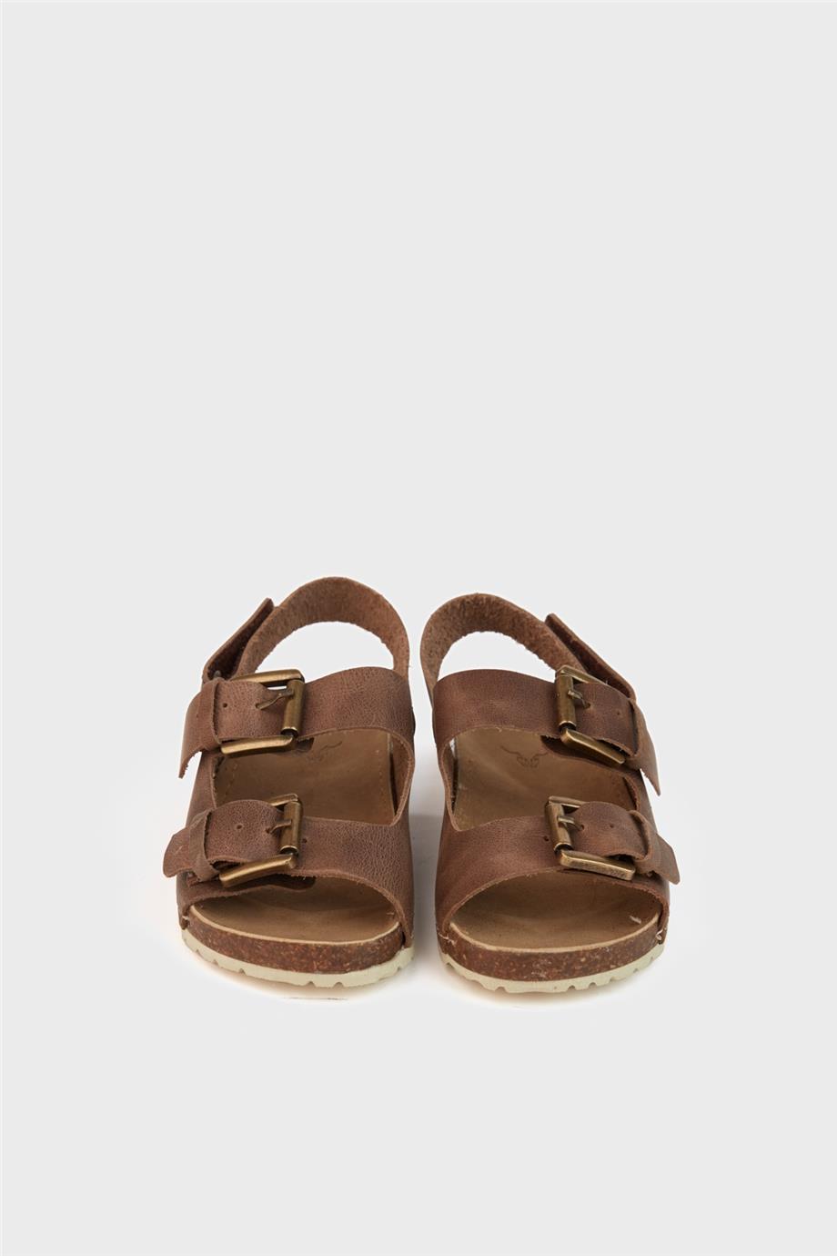 NBT Jeans Erkek Çocuk Kahverengi Deri Sandalet