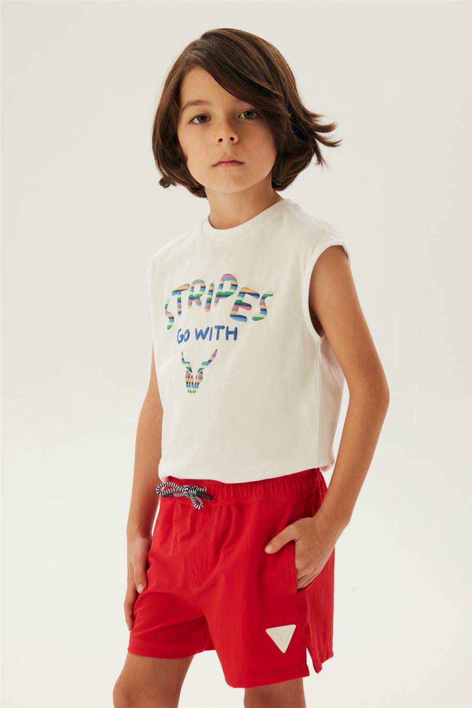 NBT Jeans Erkek Çocuk Kırmızı Şort görsel 2