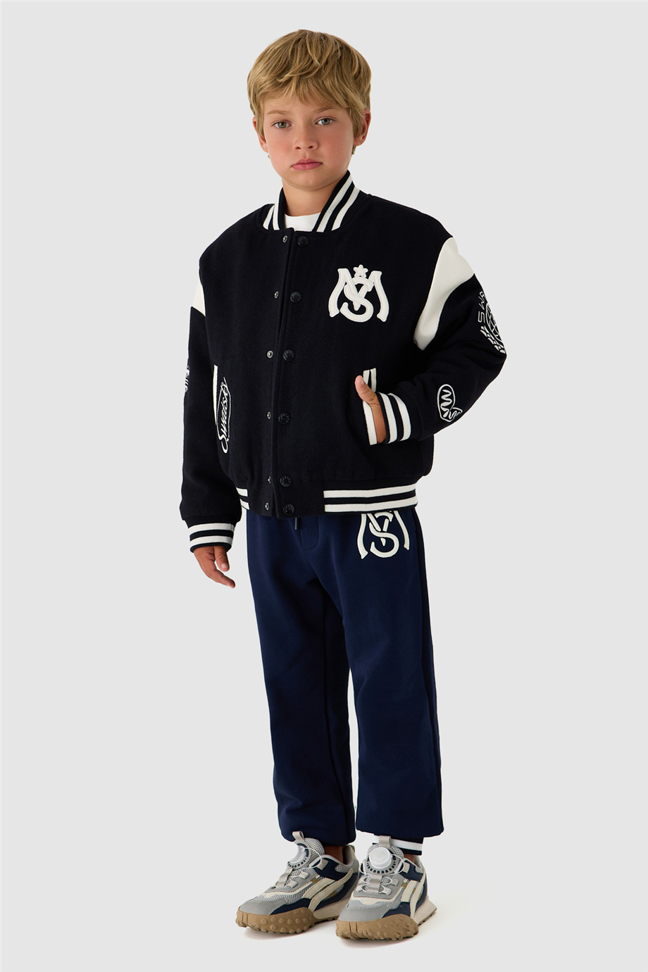 Swatsky Erkek Çocuk Pilot Yaka Oversize Ceket