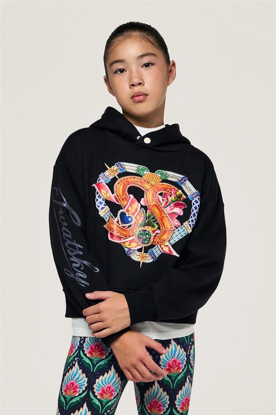 Swatsky Kız Çocuk Siyah Sweatshirt görsel 2