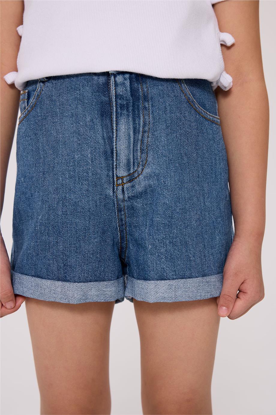 Tyess BSC Kız Çocuk Denim Şort görsel 3
