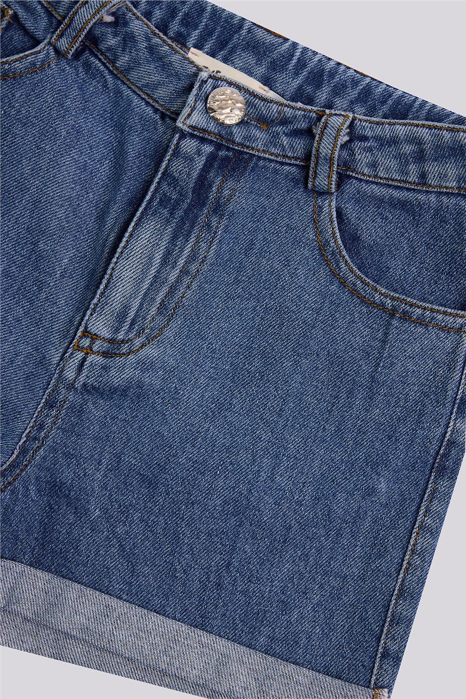 Tyess BSC Kız Çocuk Denim Şort görsel 7