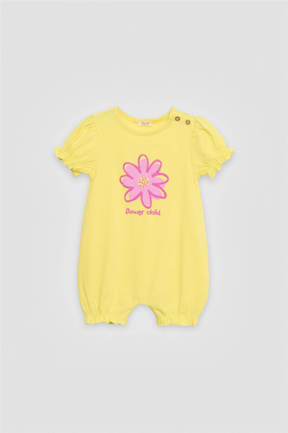 Tyess BSC GB Baby Kız Bebek Sarı Baskılı Tulum