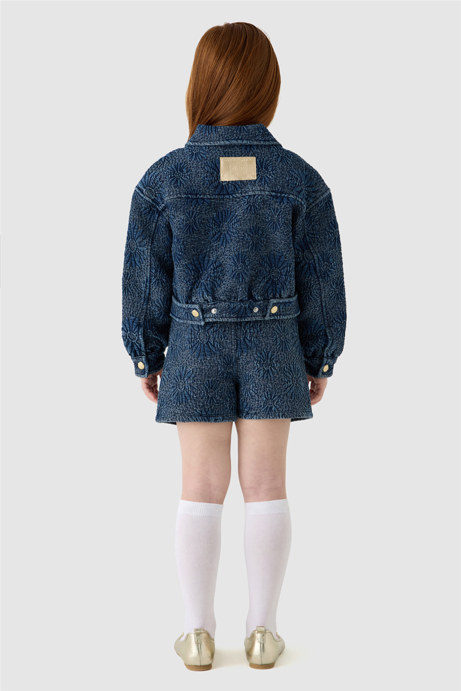 Tyess Kız Çocuk Gömlek Yaka Denim Ceket görsel 6