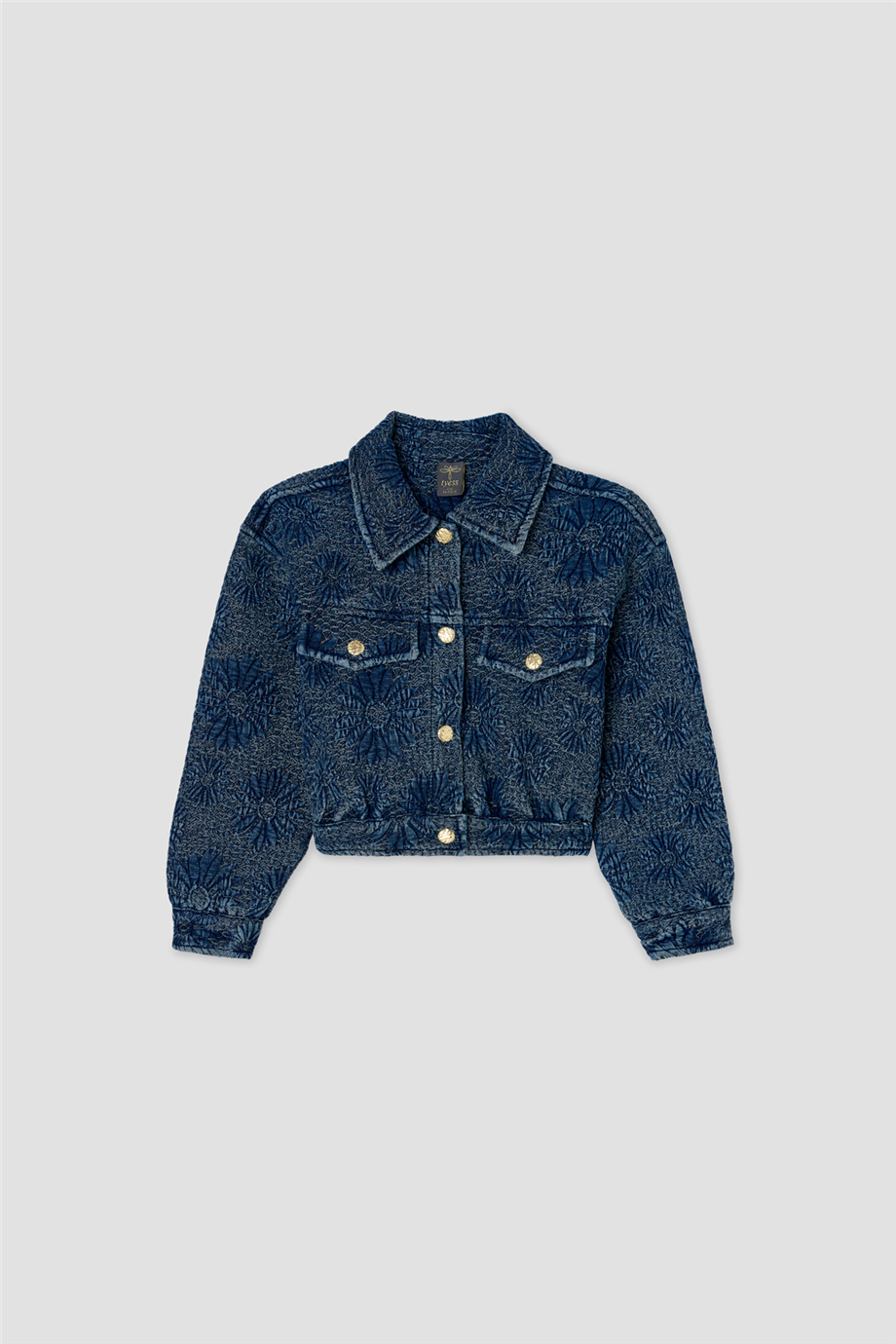 Tyess Kız Çocuk Gömlek Yaka Denim Ceket görsel 7