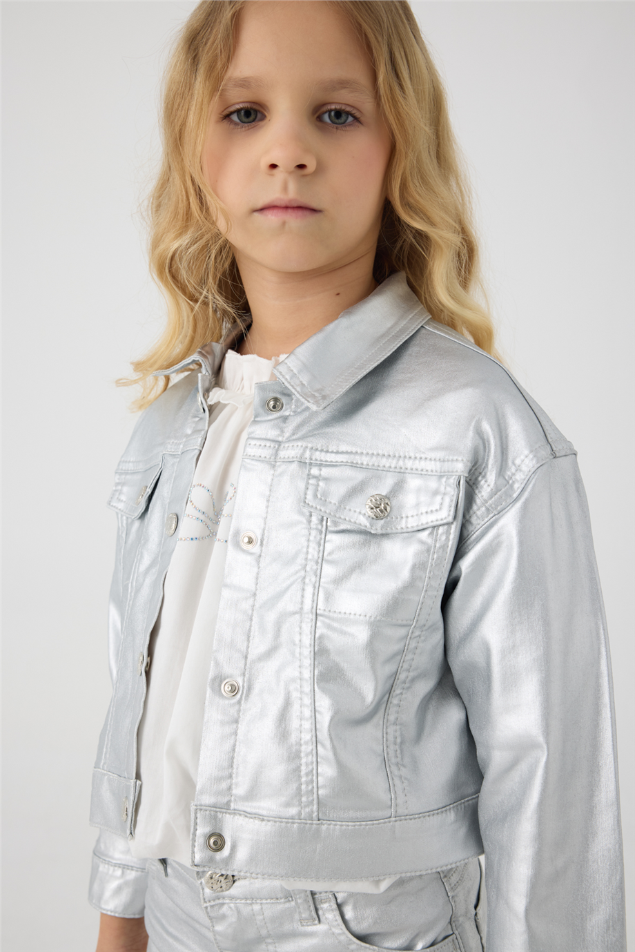 Tyess Kız Çocuk Denim Ceket görsel 3