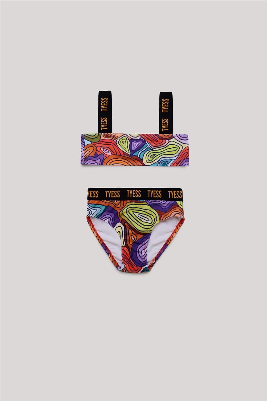 Tyess Kız Çocuk Zigzag Desenli Bikini