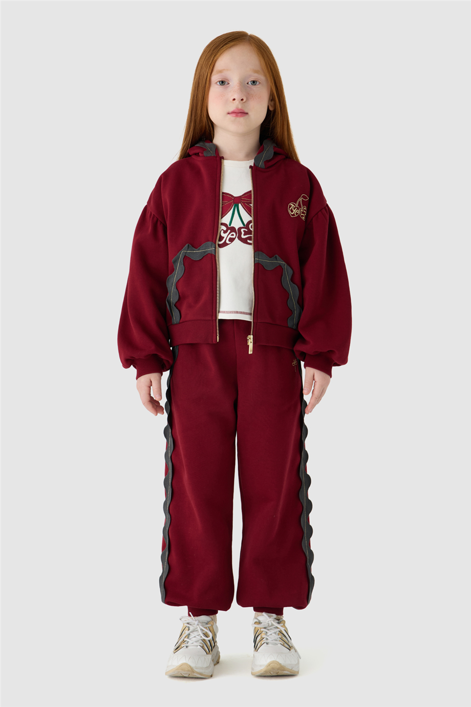 Tyess Kız Çocuk Kapüşonlu Oversize Eşofman Üstü