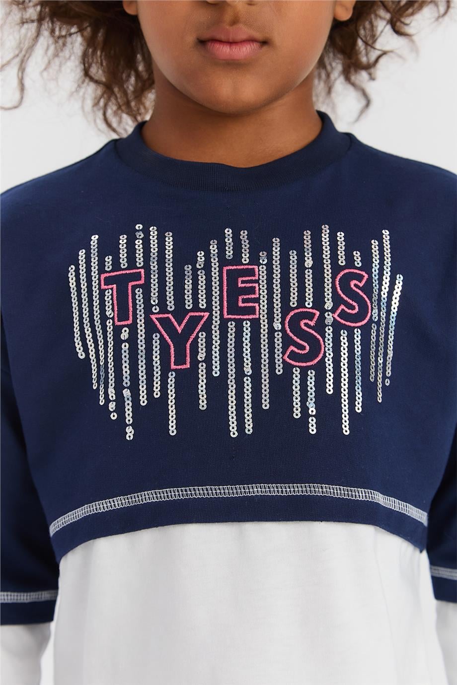 Tyess Kız Çocuk Lacivert Sweatshirt görsel 3