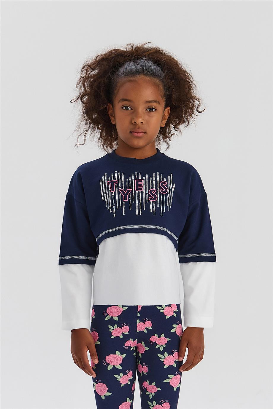 Tyess Kız Çocuk Lacivert Sweatshirt görsel 2