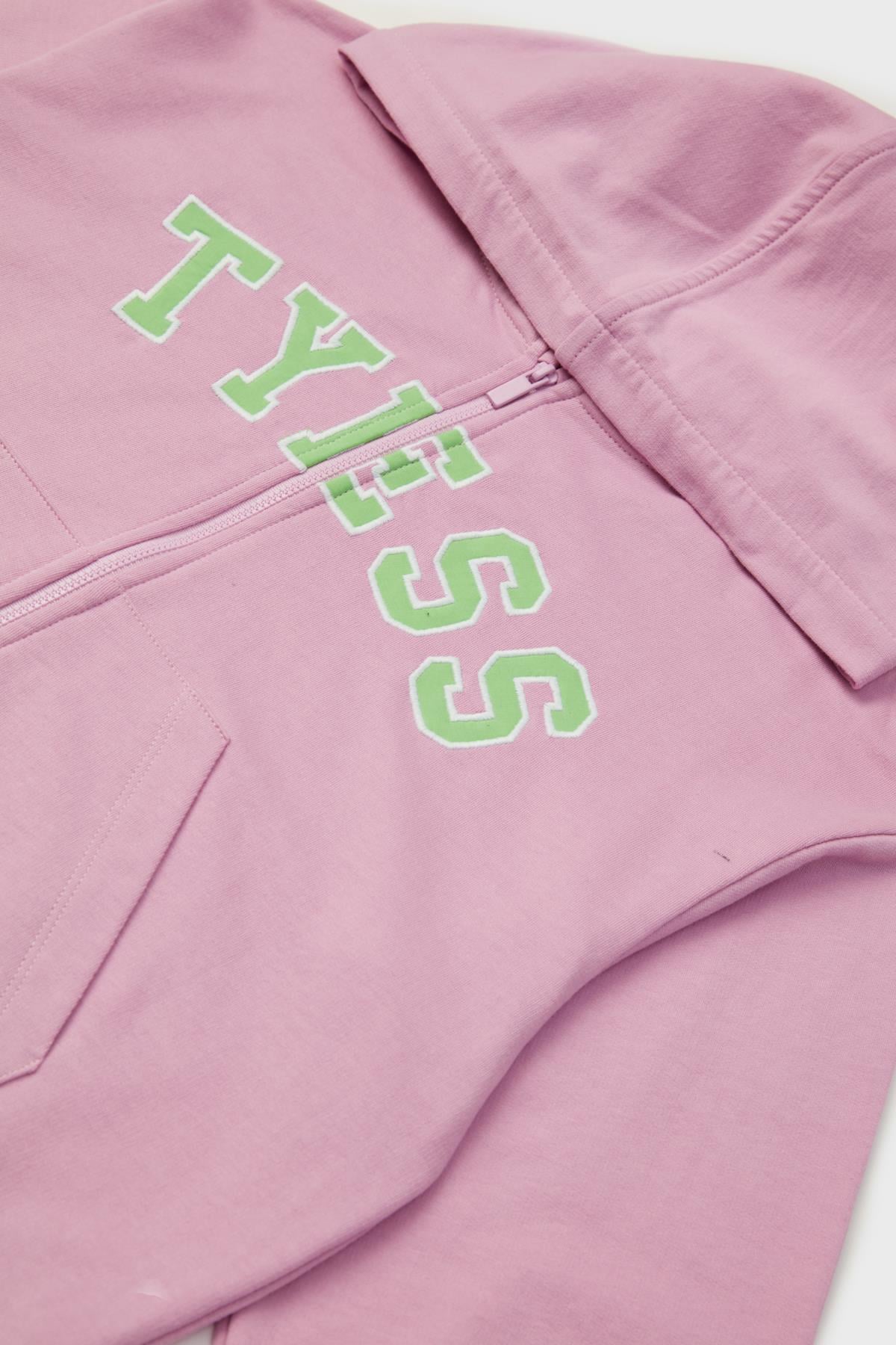 Tyess Kız Çocuk Pembe Fermuarlı Kapüşonlu Sweatshir görsel 7
