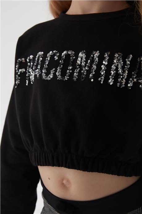 Fracomina Kız Çocuk Siyah Sweatshirt