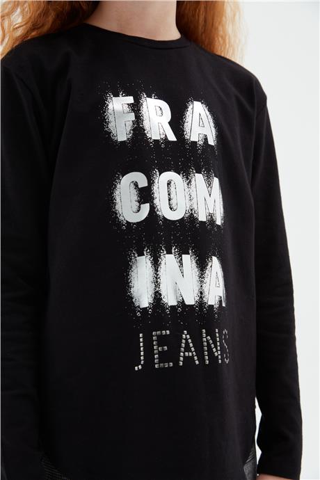 Fracomina Kız Çocuk Siyah T-Shirt