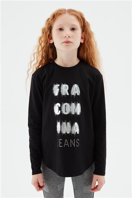 Fracomina Kız Çocuk Siyah T-Shirt
