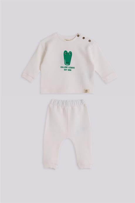 Gb Baby Basic Erkek Bebek Ekru Eşofman TakımıGb Baby Basic Erkek Bebek Ekru Eşofman Takımı