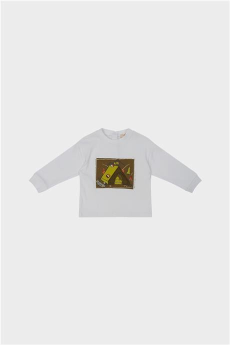 GB Baby Erkek Bebek Beyaz Sweatshirt