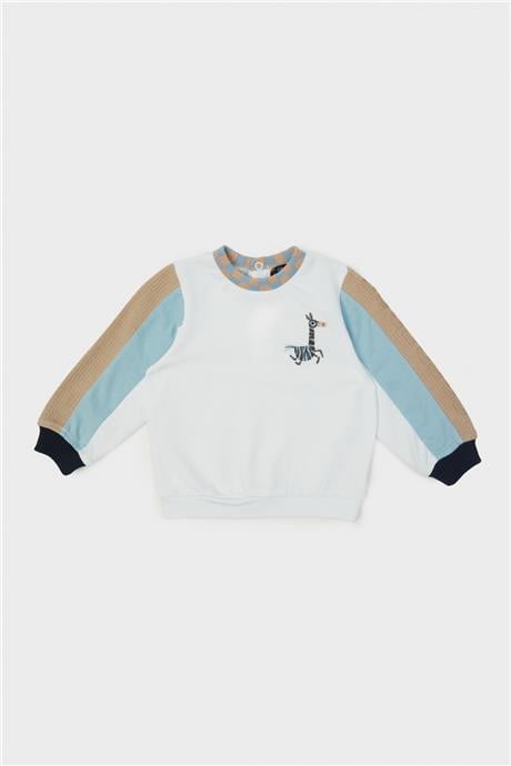 GB Baby Erkek Bebek Beyaz Sweatshirt