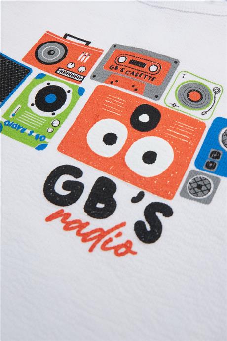 GB Baby Erkek Bebek Beyaz Sweatshirt