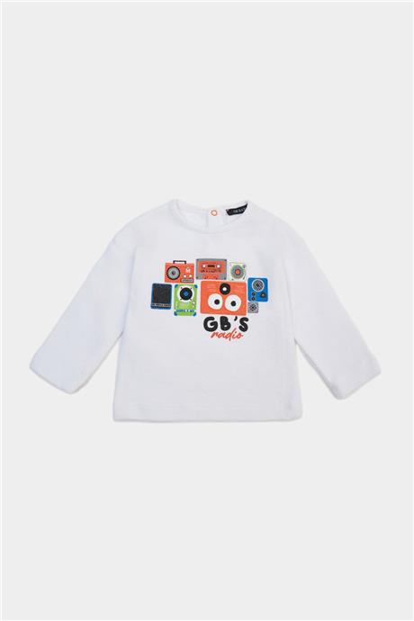 GB Baby Erkek Bebek Beyaz Sweatshirt
