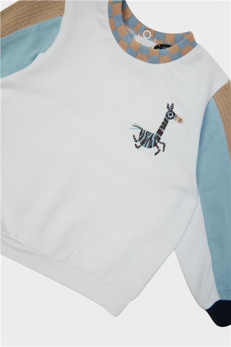 GB Baby Erkek Bebek Beyaz Sweatshirt