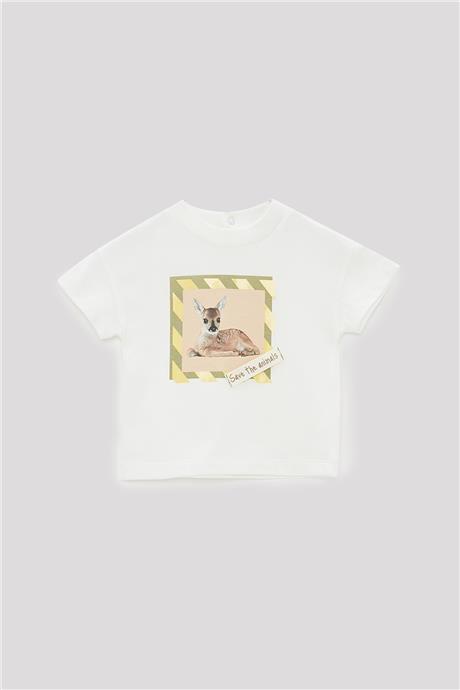 GB Baby Erkek Bebek Ekru T-Shirt