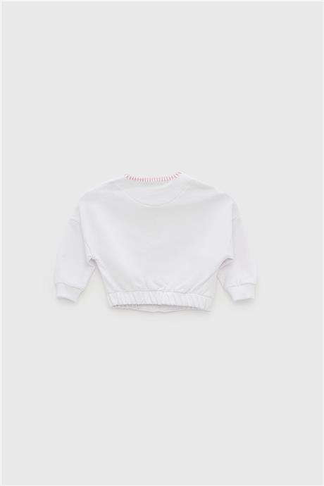 GB Baby Kız Bebek Beyaz Eşofman Üstü