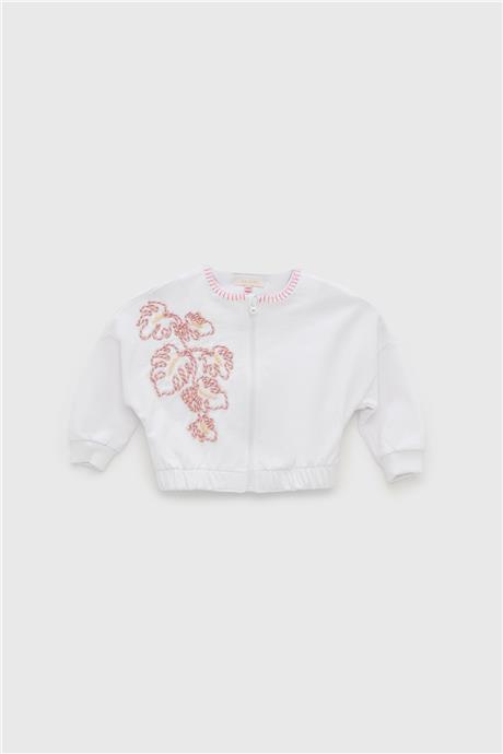 GB Baby Kız Bebek Beyaz Eşofman Üstü