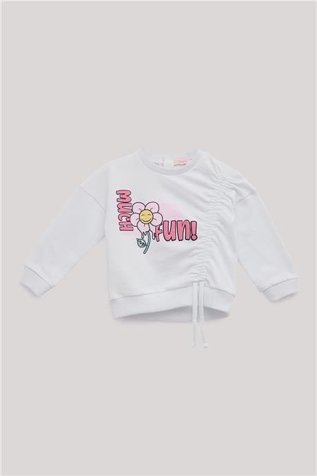 GB Baby Kız Bebek Beyaz Sweatshirt