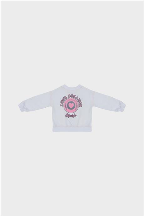 GB Baby Kız Bebek Beyaz Sweatshirt