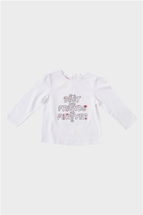 GB Baby Kız Bebek Beyaz T-Shirt