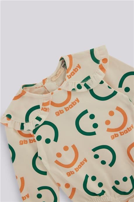 GB Baby Kız Bebek Desenli BodyGB Baby Kız Bebek Desenli Body