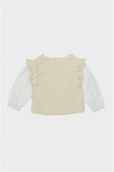 GB Baby Kız Bebek Ekru Sweatshirt