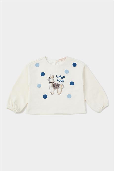 GB Baby Kız Bebek Ekru Sweatshirt
