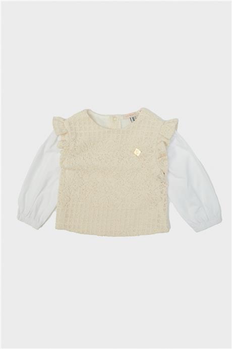 GB Baby Kız Bebek Ekru Sweatshirt