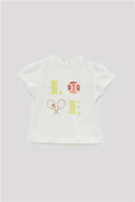 GB Baby Kız Bebek Ekru T-Shirt