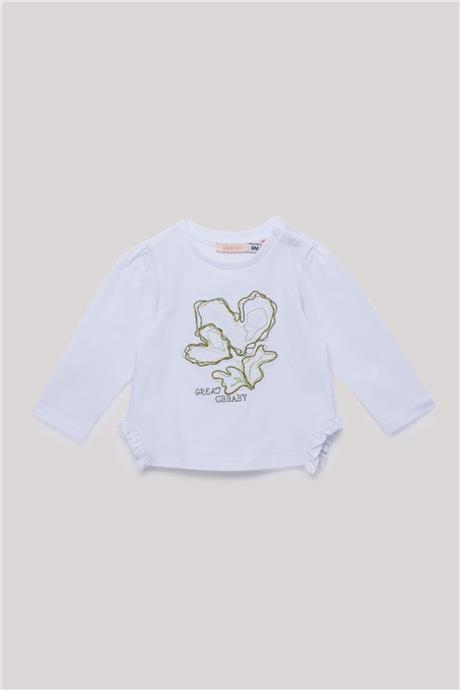 GB Baby Kız Bebek Ekru T-Shirt