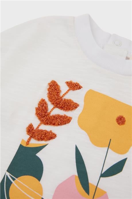 GB Baby Kız Bebek Ekru T-Shirt