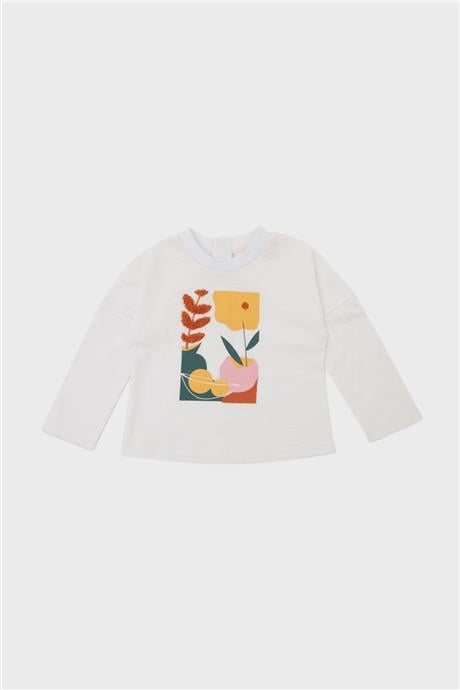 GB Baby Kız Bebek Ekru T-Shirt