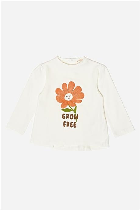 GB Baby Kız Bebek Ekru T-Shirt