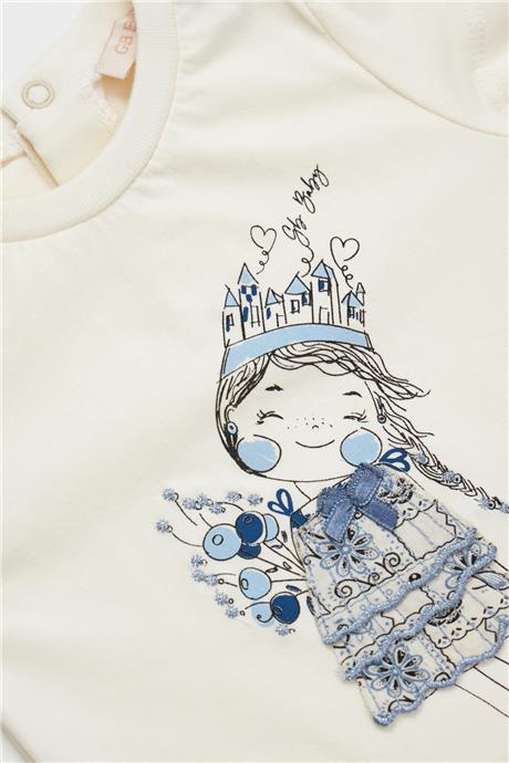 GB Baby Kız Bebek Ekru Tshirt