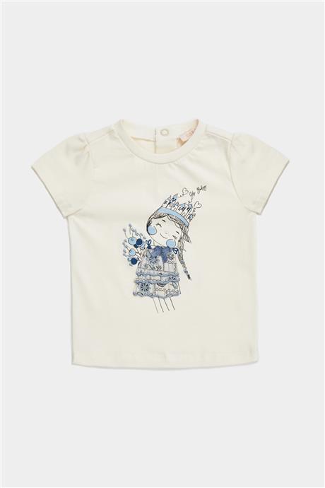 GB Baby Kız Bebek Ekru Tshirt
