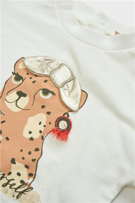 GB Baby Kız Bebek Ekru Tshirt