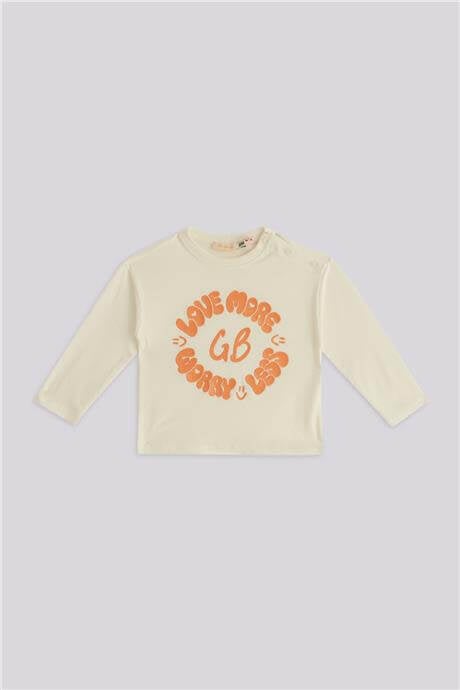 GB Baby Kız Bebek Ekru TshirtGB Baby Kız Bebek Ekru Tshirt